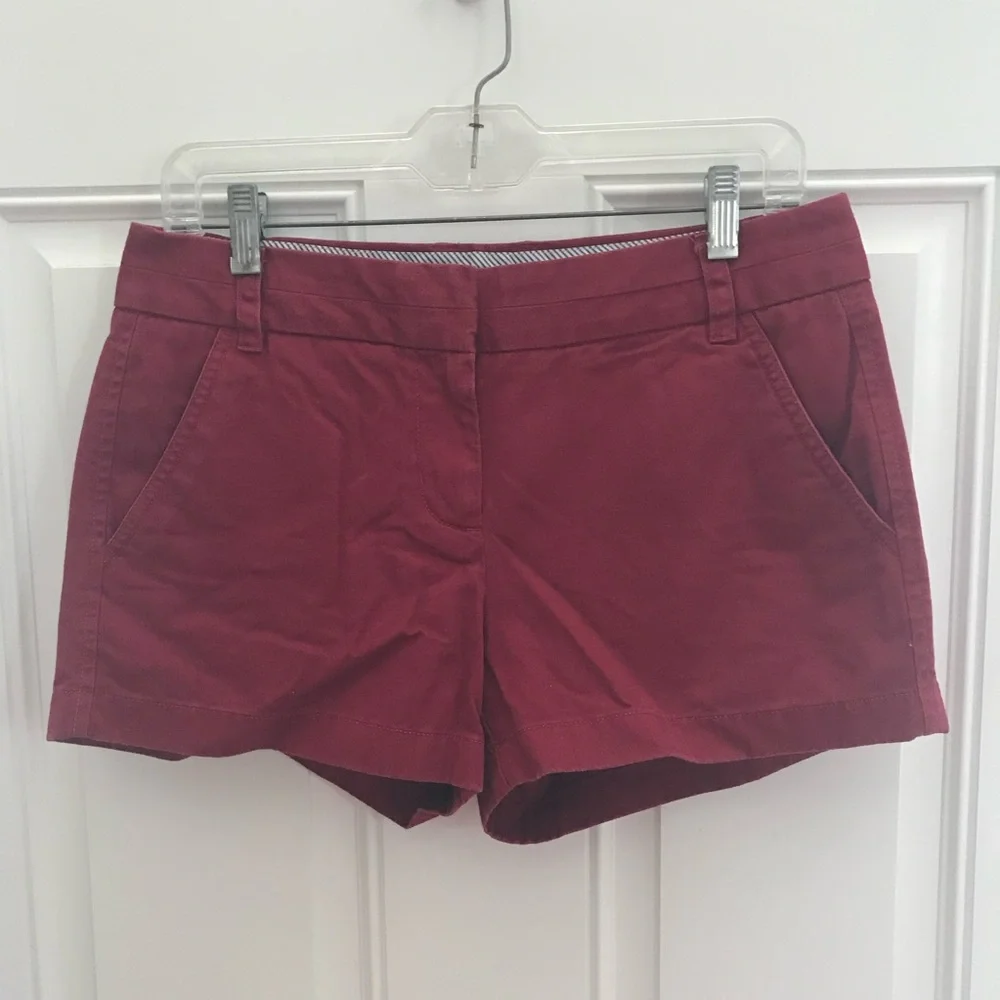 J. CREW Weathered Classic Twill Dark Red Chino SHORTS